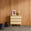 Image de Commode Enfant Décor Bois 3 Tiroirs, Pieds Bois De Pin - 80 X 30 X 79 Cm - Azur Naturel