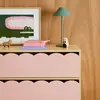 Image de Commode Enfant Décor Bois 3 Tiroirs, Pieds Bois De Pin - 80 X 30 X 79 Cm - Azur Rose