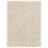 Image de Tapis Damier Poils Longs Doux Et Volumineux Checkers Beige Sable