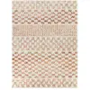 Image de Tapis Shaggy Poils Longs Motif Contemporain Boho Terracotta
