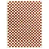 Image de Tapis Damier Poils Longs Doux Et Volumineux Checkers Terracotta