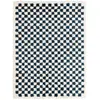 Image de Tapis Damier Poils Longs Doux Et Volumineux Checkers Bleu Naturel