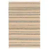 Image de Tapis Rayé Fait Main En Laine Et Jute Raj Beige Sable