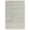 Image de Tapis Damier Poils Longs Doux Et Volumineux Checkers Vert Naturel