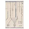 Image de Tapis Épais À Franges Style Ethnique Glyph Bleu Naturel