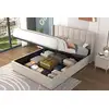 Image de Lit design avec coffre de rangement 140x190cm en velours - ARLINGTON