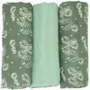 Image de Lot De 3 Langes Bébé Motif Feuilles Vert