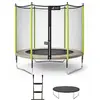 Image de Trampoline Jardin Ø 300?cm + Filet + Échelle + Bâche - Jumpi 300 - Taupe/vert Vert