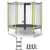 Image de Trampoline Jardin Ø 300?cm + Échelle + Kit D'ancrage - Jumpi 300 - Taupe/vert Vert
