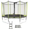 Image de Trampoline Jardin Ø 360?cm + Échelle + Kit D'ancrage - Jumpi 360 - Noir/vert Vert
