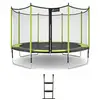 Image de Trampoline Jardin Ø 360?cm + Filet + Échelle - Jumpi 360 - Noir/vert Vert