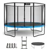 Image de Trampoline Ø 360cm + Filet + Échelle + Bâche + Kit Ancrage - Punchi 360 Bleu Bleu