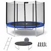 Image de Trampoline Rond Bleu Ø 250cm Avec Filet, Échelle ,bâche Et Kit Ancrage Bleu
