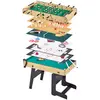 Image de Table Multi Jeux Pliable 16 En 1 Baby-foot, Ping Pong, Billard, Bowling, Palets,... Marron