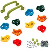 Image de Kangui Lot De 10 Pierres À Grimper D'escalade + 2 Poignées Pour Structures De Jeux - Fixations Incluses Multi-couleurs