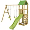 Image de Aire De Jeux Bois Enfant : Plateforme 120 Cm Avec Toboggan Walli Vert