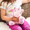 Image de Peluche Bouillotte Licorne Rose Rose