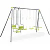 Image de Balançoire 4 Agrès Meltemi, Portique 6 Places, Station De Jeux Extérieure, Balancoire Enfants Vert