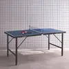 Image de Mini Table De Ping Pong Pliable 150x75cm Indoor, Avec 2 Raquettes Et 3 Balles Bleu
