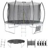 Image de Trampoline Rond Ø 370cm - Saturne Inner Xxl   Trampoline De Jardin Avec Filet Et Accessoires Gris