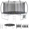Image de Trampoline Rond Ø 430cm Gris Avec Filet De Protection Intérieur Et Accessoires - Venus Inner Xxl Gris