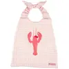 Image de Bavoir Élastiqué Lin Homard Rose