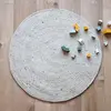 Image de Tapis Rond Laine Feutrée Neethu Naturel