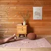 Image de Tapis Mallorca Moutarde En Coton Rose Argile