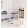 Image de Tapis Chambre Enfant Coton Lavable Rond Finition Pétales Gabrielle Ecru
