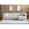 Image de Canapé velours modulable 3 places + 1 pouf beige design