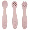 Image de Lot De 3 Cuillères D'apprentissage En Silicone Rose