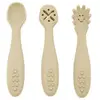 Image de Lot De 3 Cuillères D'apprentissage En Silicone Beige
