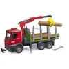 Image de Camion De Transport De Bois Mb Arocs Avec Grue De Chargement, Grappin Et 3 Troncs D'arbre Multicolore