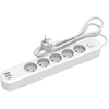 Image de Multiprise Link2home 5 Prises + 2 Usb-a + 1 Usb-c Avec Interrupteur Blanc - Cable 1.5m