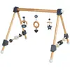 Image de Portique D'éveil En Bois Massif + 3 Pendentifs - Arche D'activités Naturel / Anthracite