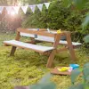 Image de Table Sable Et Eau En Bois Massif   Pique-nique Pour 4 Enfants Teck