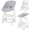 Image de Chaise Haute Évolutive Born Up Avec Transat Déperlant Et Inclinable Roba Style Blanc - Gris Argenté