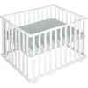 Image de Parc Bébé Rectangulaire Sur Roulettes + Tapis Déperlant Roba Style Blanc - Vert Givré