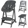 Image de Chaise Haute Évolutive Et Inclinable Avec Transat Déperlant Born Up Anthracite - Graphite