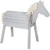 Image de Cheval De Jardin En Bois Massif Avec Crinière Et Queue Gris