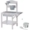Image de Cuisine D'extérieur En Bois Fsc® Pour Enfants Avec Accessoires Gris