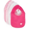Image de Lot De 4 Bavoirs Bébé En Coton Imperméable 4x Rose Avec Coeur