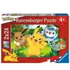 Image de Puzzle Pikachu Et Ses Amis 2x24 Pcs Rouge