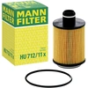 Image de MANN-FILTER HU 712/11 x Filtre à huile Cartouche filtrante, avec joint d'étanchéite