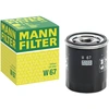 Image de MANN-FILTER W 67 Filtre à huile Filtre vissé, avec un clapet de non retour