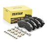 Image de TEXTAR 2217801 Jeu de plaquettes de frein Q+ préparé pour l'indicateur d'usure, avec vis d'étrier de frein, avec accessoires