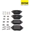 Image de TEXTAR 2062501 Jeu de plaquettes de frein Q+ non préparé pour l'indicateur d'usure, avec vis d'étrier de frein, avec accessoires