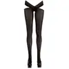 Image de Collant Ouvert Taille Croisée Noir