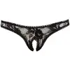 Image de String ouvert en dentelle noir XL