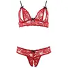 Image de Ensemble 2 pièces ouvert dentelle rouge M